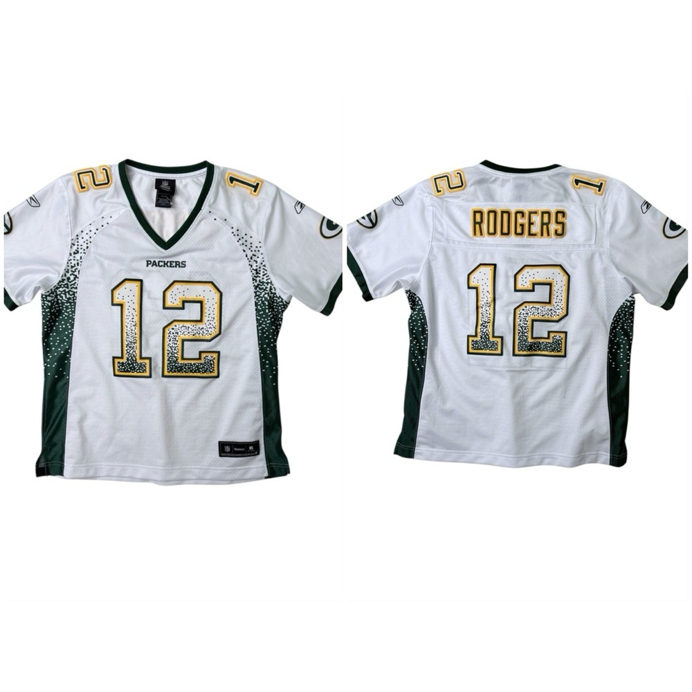 Aaron Rodgers Jersey Green Bay Packers  Women's Reebok #12 White Large